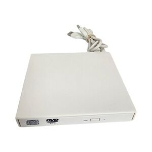 External USB DVD-ROM CD-RW Portable Optical Drive White Slim Design